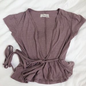 UO Meant To Be Plunging Tie-Front Top